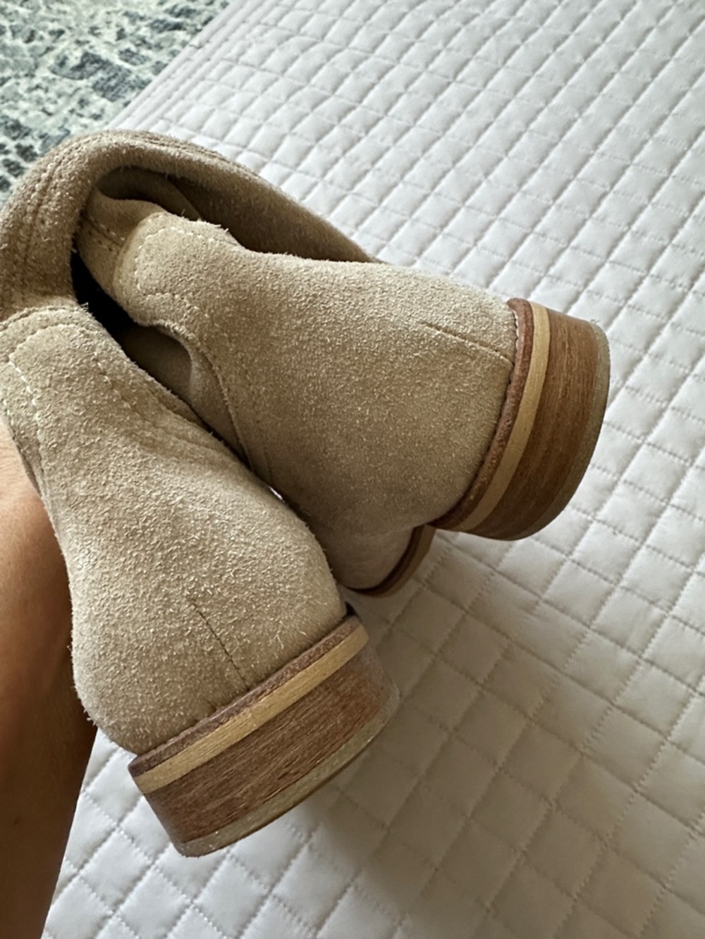 Geox Beige Suede Lace-Up Mid-Calf Boots - Picture 7 of 11